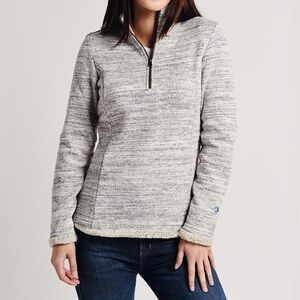Kuhl Alska 1/4 Zip Knit Pullover Sherpa Trim Size XL Ash Grey